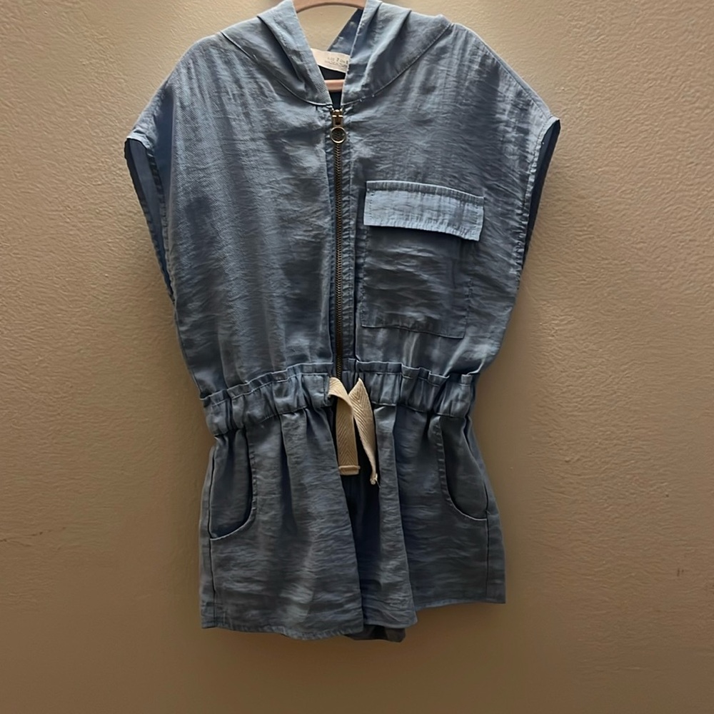 Zara Kids Blue Hooded Romper